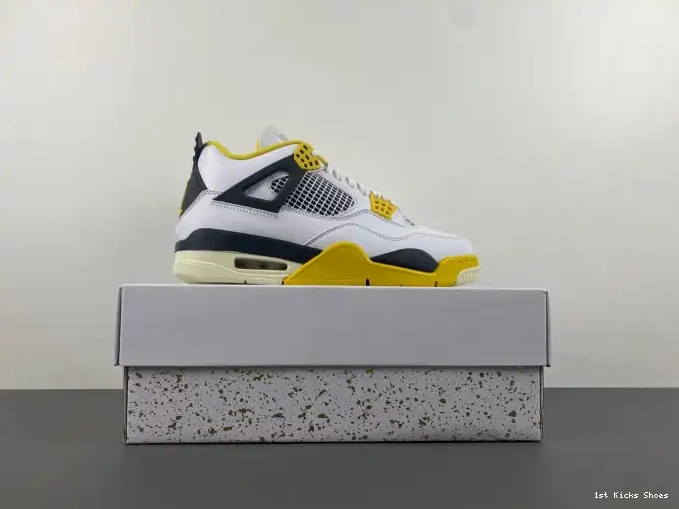 1st Kicks Shoes 4 Sulfur AQ9129-101 Jordan Air Vivid WNNS 0511